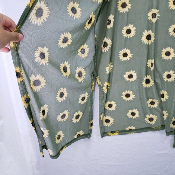 Maternity Love Beachy Boho Mesh Sheer Cover Up Cardigan Sunflower Size M - Picture 11 of 15